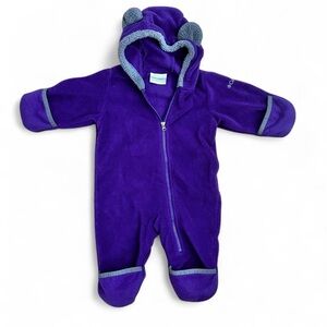 Columbia purple warm and cozy fleece baby onesie
